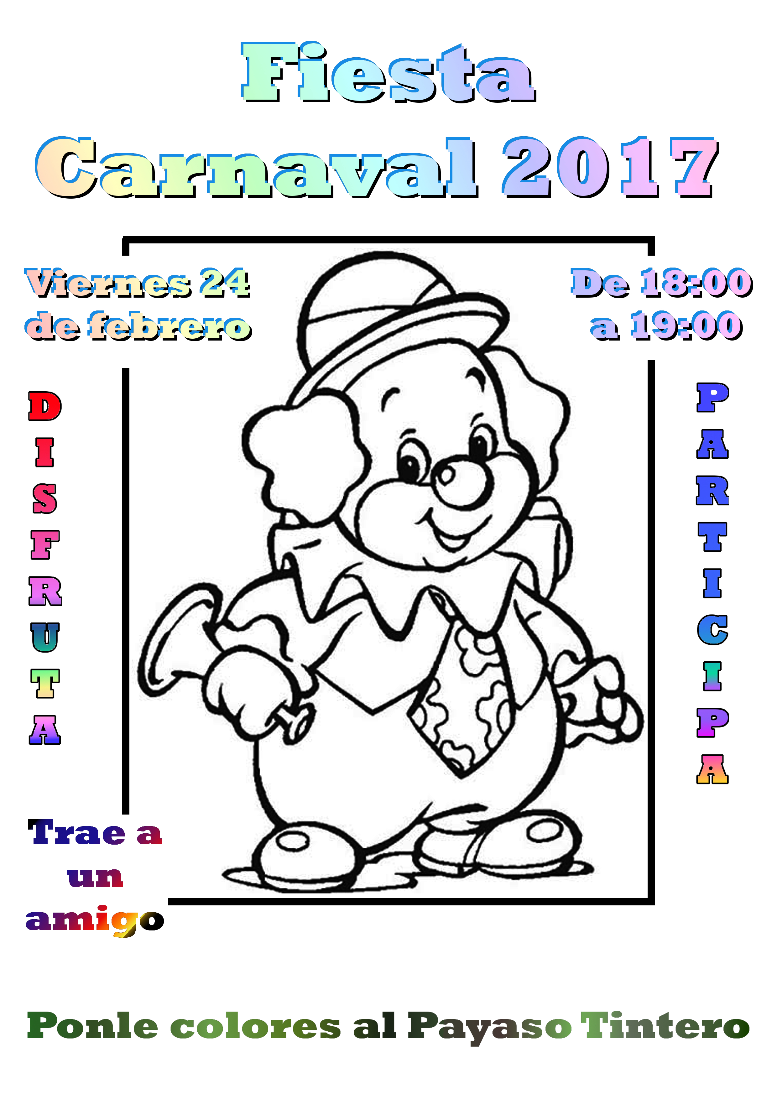 Cartel Fiesta carnaval infantil 2017